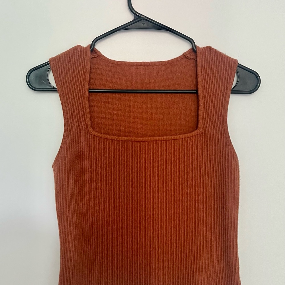 Rust Square Neck Tank Top